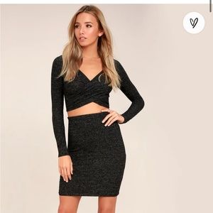 Arabesque Heather Black Two Piece set